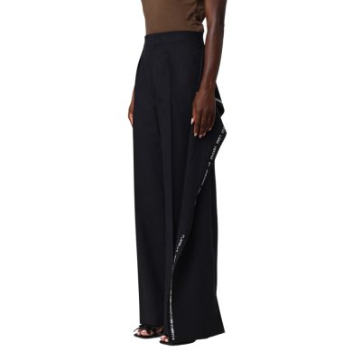 THE PLEATED RUFFLE-DETAIL TROUSERS